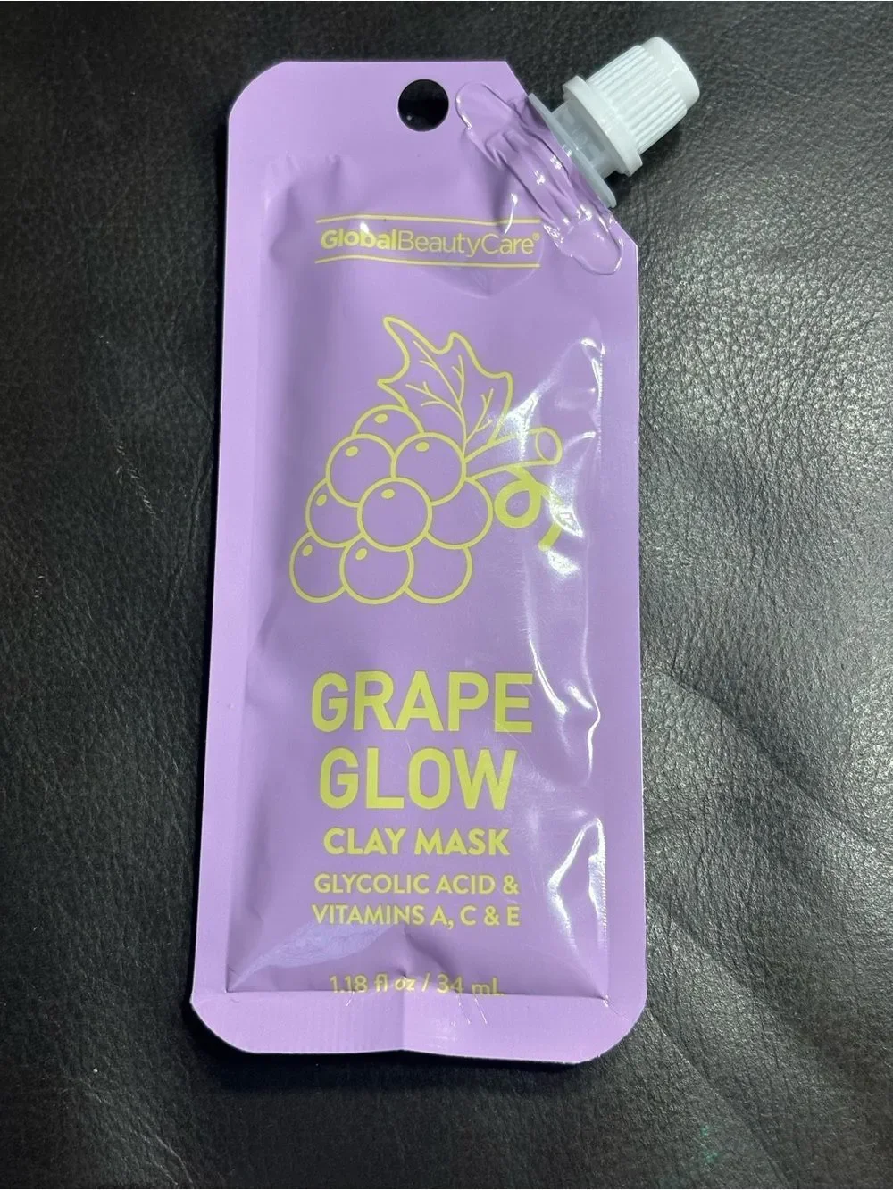 4 New Grape Glow Clay Mask Packets - Purple